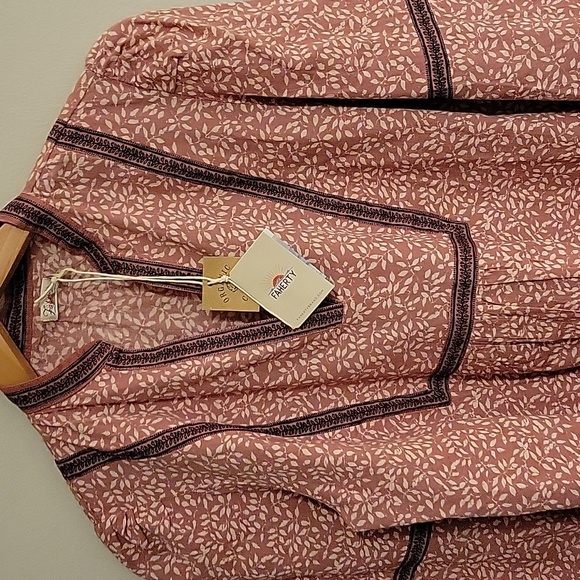 NWT Faherty Aurora Leaf Print Top Blouse Size S - Picture 5 of 12